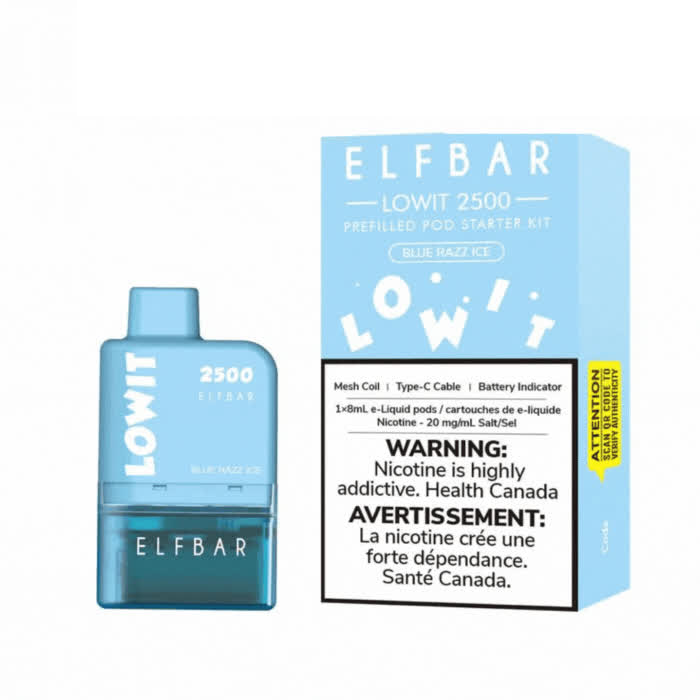 Elf Bar Lowit Pre-filled Pod Blue Razz Ice Starter Kit Bliss Vapes Elf Bar Lowit Pre-filled Pod Blue Razz Ice Starter Kit Bliss Vapes