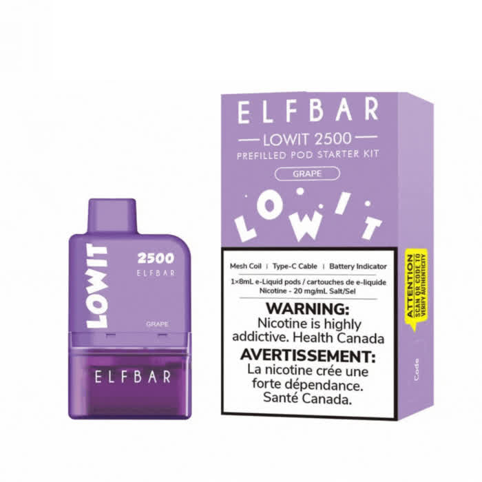 Elf Bar Lowit Pre-filled Pod  Grape Starter Kit