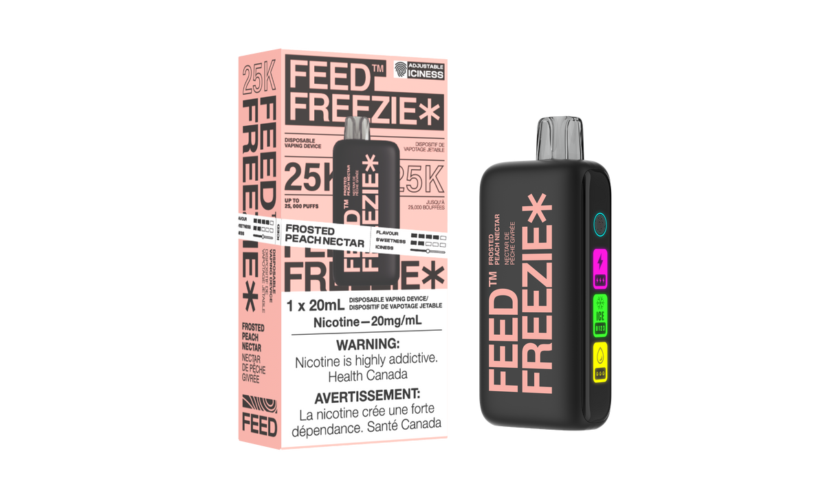 Feed Freezie Frosted Peach Nectar 25K puffs Disposable Vape