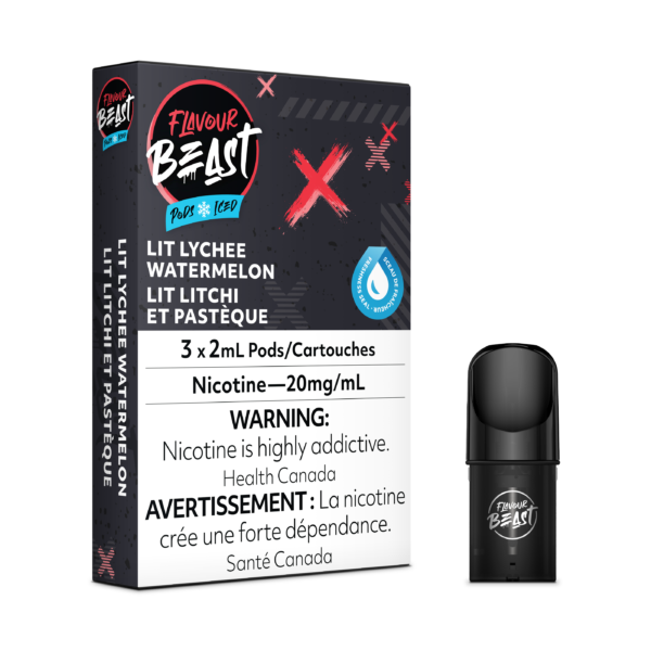 Lit Lychee Watermelon Ice - Flavour Beast STLTH Compatible Pod Pack