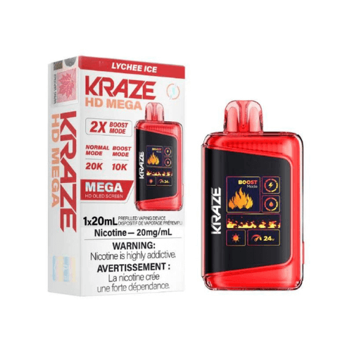 Kraze HD Mega 20K Disposable vape 20,000 puffs Kraze 20K flavors Bliss Vapes Toronto Canada Ontario Price St Clair Vape