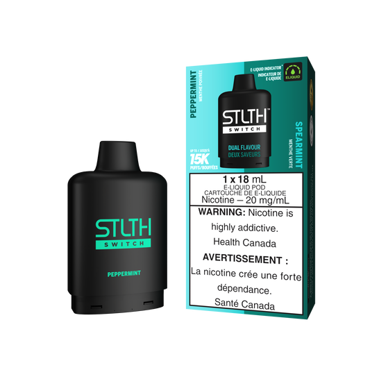 PEPPERMINT AND SPEARMINT STLTH Switch 15k puffs Disposable Pods