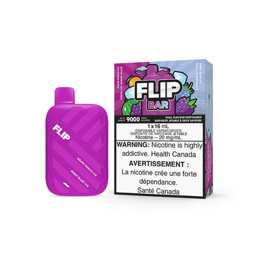 Grape Punch Ice & Berry Blast Ice - Flip Bar 9000 Puffs Disposable Vape