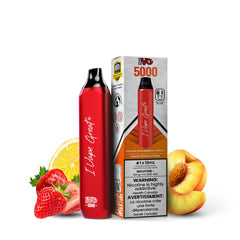 Poppin Strawberry Peach IVG Bar Max 5000 Disposable Vape