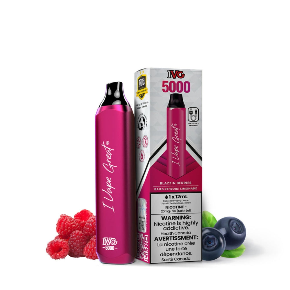 Blazin Berries IVG Bar Max 5000 Disposable Vape