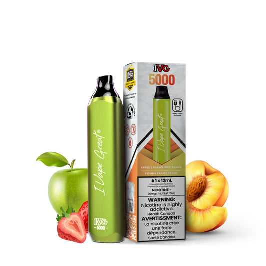 Apple Strawberry Peach IVG Bar Max 5000 Disposable Vape